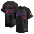 NY.Mets #22 Juan Soto Player Black Alternate Home Limited Fdoa Stitched Jerseys