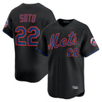 NY.Mets #22 Juan Soto Player Black Alternate Home Limited Fdoa Stitched Jerseys