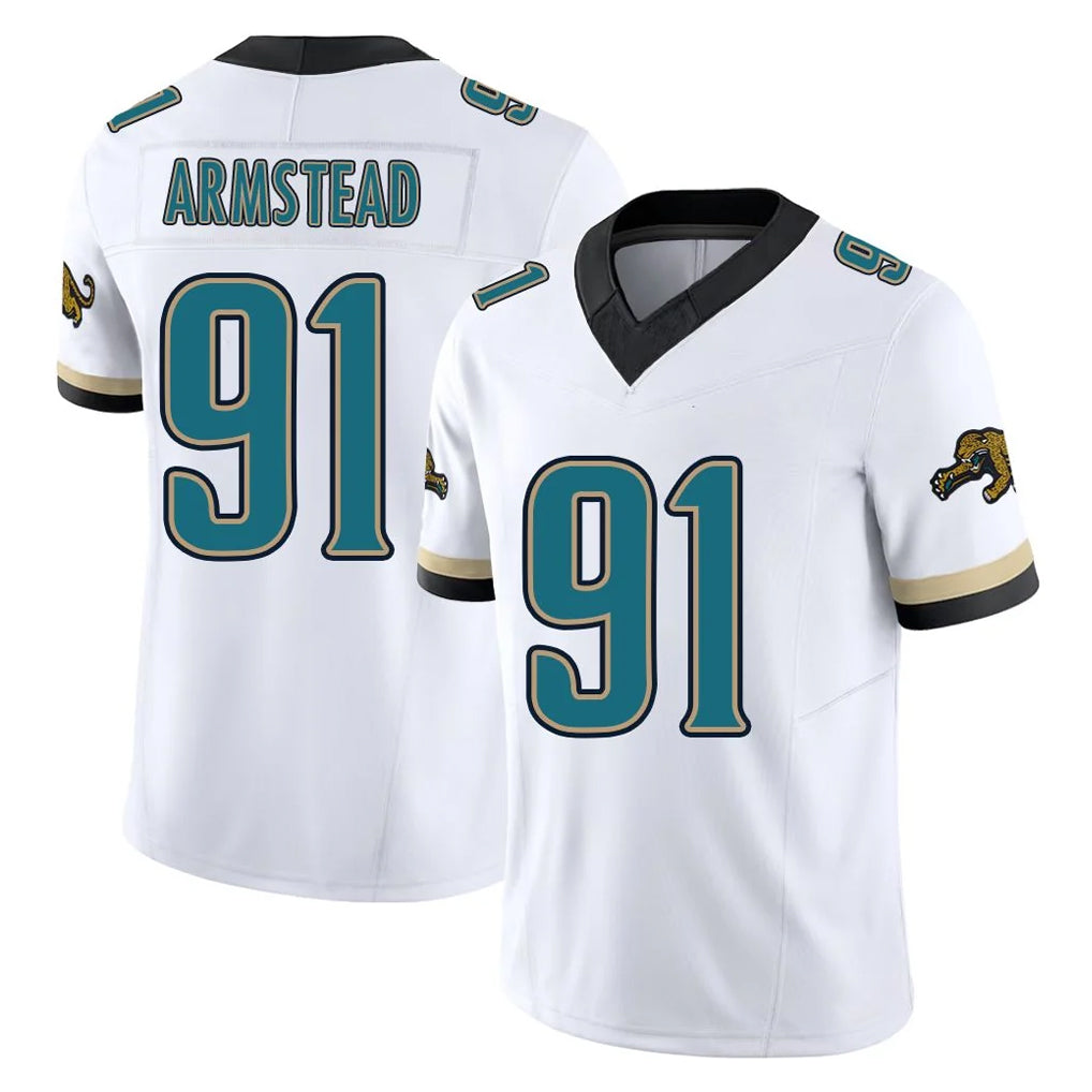 J.Jaguars #91 Arik Armstead Player White Prowler Throwback Vapor F.U.S.E. Limited Home Game Gdoa Stitched Jerseys