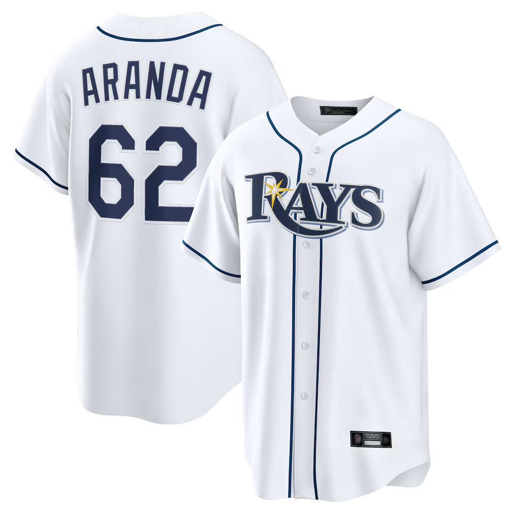 T.Bay Rays #62 Jonathan Aranda Player White Home Game Fdoa Stitched Jerseys
