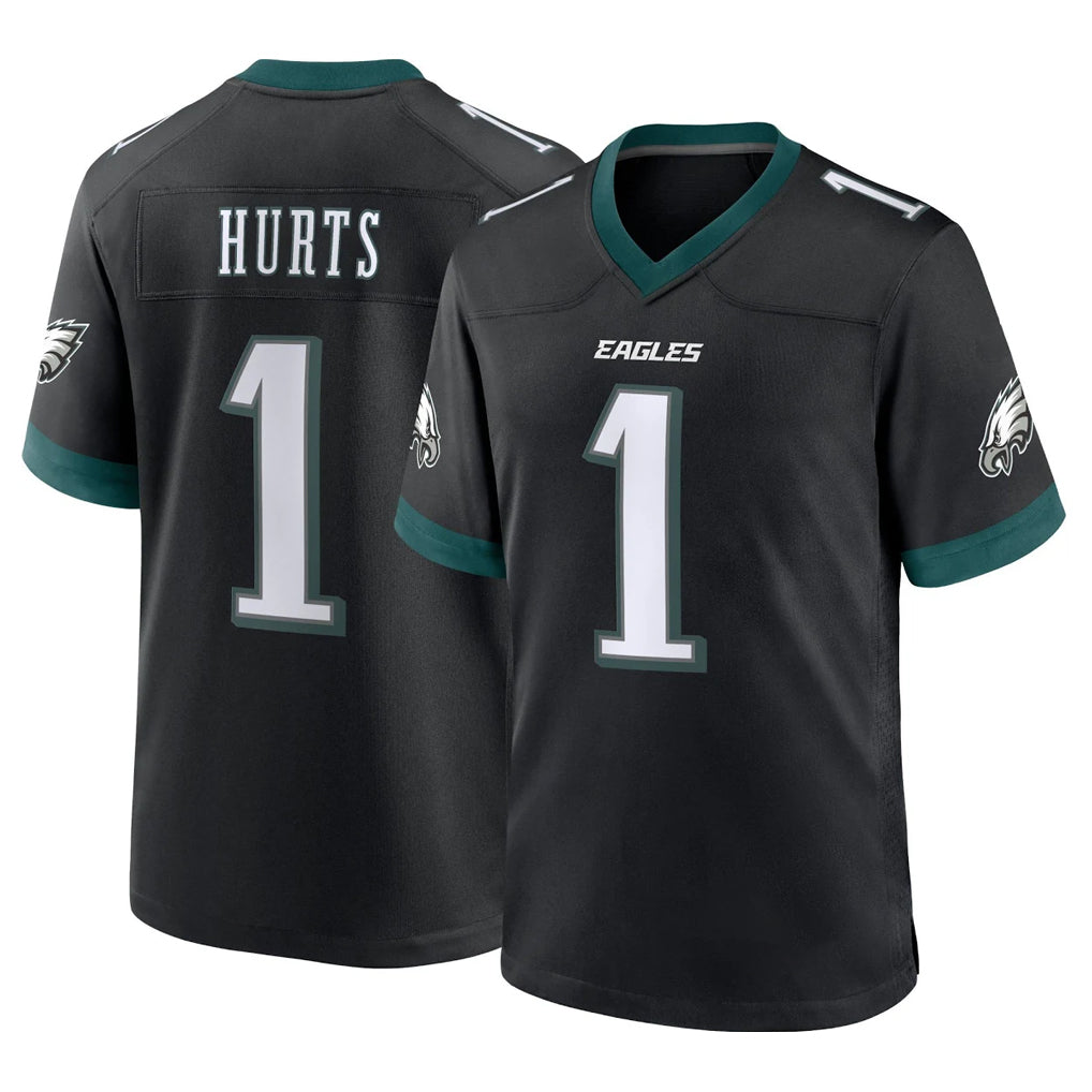 P.Eagles #1 Jalen Hurts Player Black Game Home Gdoa Stitched Jerseys