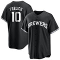 M.Brewers #10 Sal Frelick Player Black Game Home Fdoa Stitched Jerseys
