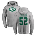 NY.Jets #52 Kingsley Enagbare Player Gray LOGO Pullover Hoodies Limited Game Gdoa Stitched Jerseys