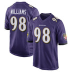 B.Ravens #98 Travis Jones Player Purple Home Game Gdoa Stitched Jerseys