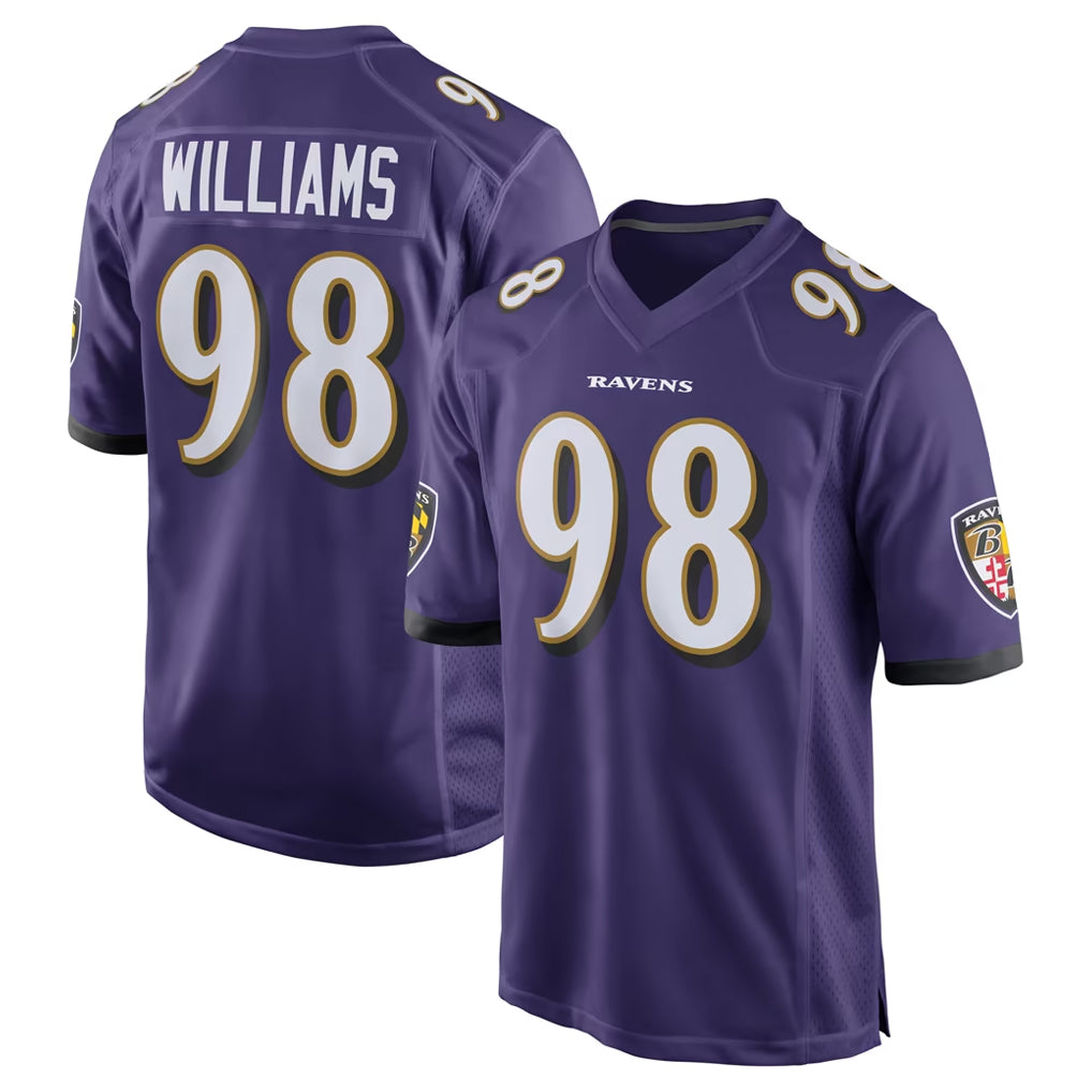 B.Ravens #98 Travis Jones Player Purple Home Game Gdoa Stitched Jerseys