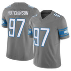 D.Lions #97 Aidan Hutchinson Player Gray Vapor F.U.S.E. Limited Home Game Gdoa Stitched Jerseys