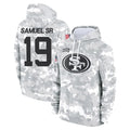 SF.49ers #19 Deebo Samuel Sr. Player Arctic Camo Limited Salute to Service Pullover Hoodies Game Gdoa Stitched Jerseys
