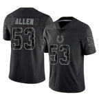 IN.Colts #53 CJ Allen Player Black Reflective Limited Game Gdoa Stitched Jerseys