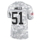 C.Panthers #51 Sam Mills Player Arctic Camo Salute to Service Limited Game Gdoa Stitched Jerseys