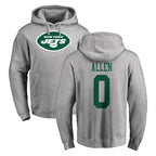 NY.Jets #0 Braelon Allen Player Gray LOGO Pullover Hoodies Limited Game Gdoa Stitched Jerseys