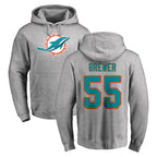 M.Dolphins #55 Aaron Brewer Player Gray LOGO Pullover Hoodies Limited Gdoa Stitched Jerseys