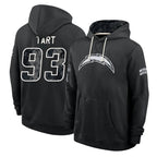LA.Chargers #93 Teair Tart Player 2026 Black Logo Pullover Hoodies Limited Game Stitched Jerseys