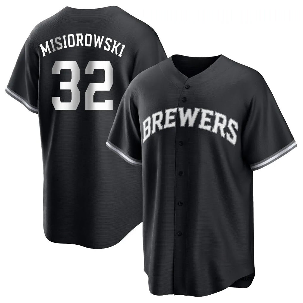 M.Brewers #32 Jacob Misiorowski Player Black Game Home Fdoa Stitched Jerseys
