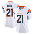 D.Broncos #21 Riley Moss Player White Limited Vapor F.U.S.E. Home Game Gdoa Stitched Jerseys