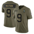 GB.Packers #9 Christian Watson Player Olive 2025 Salute To Service Limited Home Game Gdoa Stitched Jerseys
