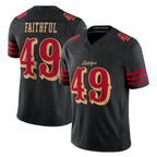 SF.49ers #49 The Faithful Player Black Limited Rivalries Collection Home Game Gdoa Stitched Jerseys
