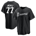 A.Braves #77 Joe Jimenez Player Black Home Game Gdoa Stitched Jerseys