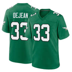 P.Eagles #33 Cooper DeJean Player Green Kelly Alternate Home Game Gdoa Stitched Jerseys