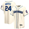 S.Mariners #24 Ken Griffey Jr Player Cream Cooperstown Home Limited Fdoa Stitched Jerseys