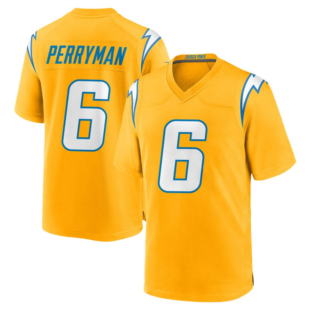 LA.Chargers #6 Denzel Perryman Player Gold Home Game Gdoa Stitched Jerseys