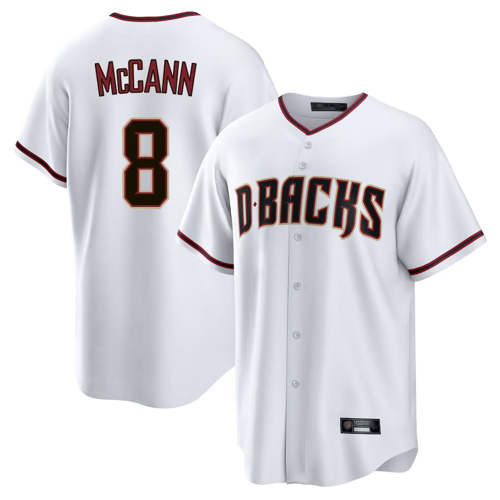 A.Diamondbacks #8 James McCann Player White Home Game Gdoa Stitched Jerseys