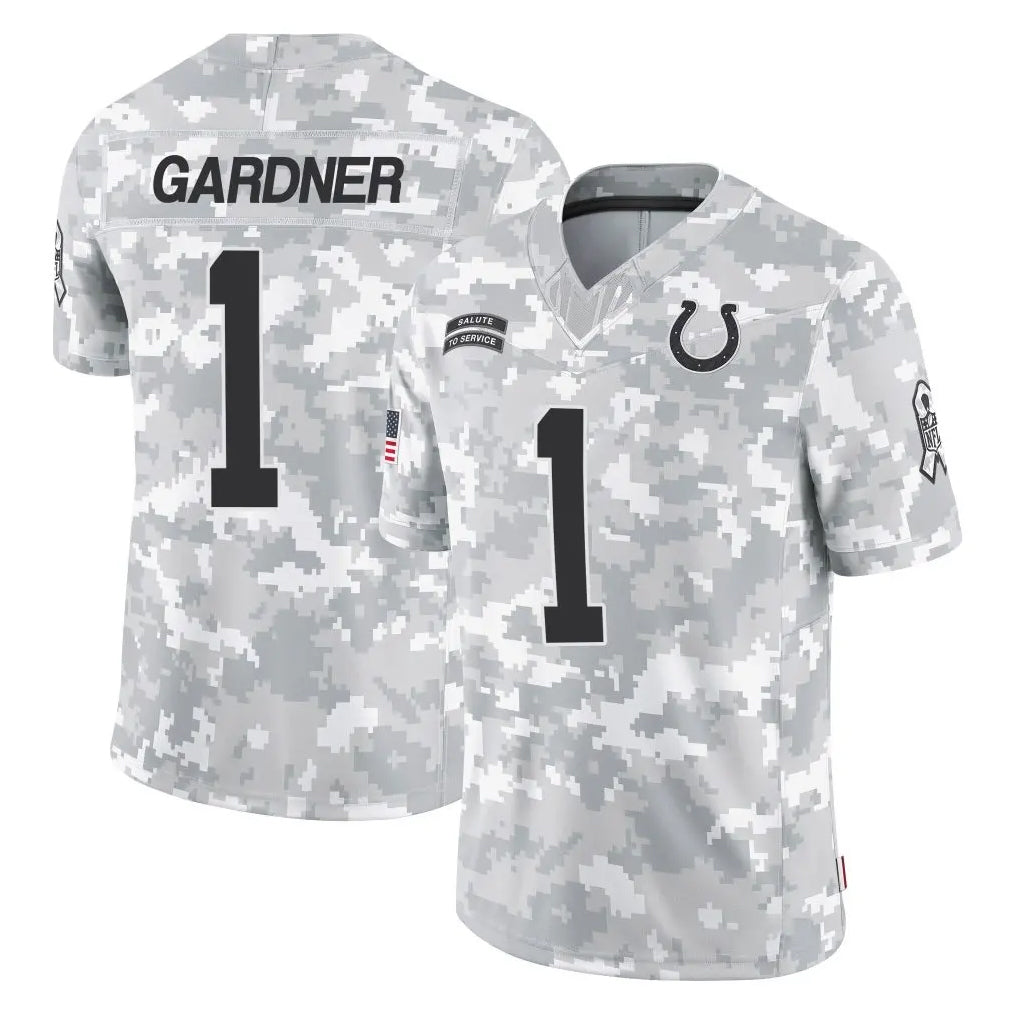 IN.Colts #1 Sauce Gardner Player Arctic Camo Salute To Service Limited Game Gdoa Stitched Jerseys