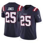 NE.Patriots #25 Marcus Jones Player Navy Limited Vapor F.U.S.E. Home Game Gdoa Stitched Jerseys