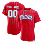 Custom M.Marlins Red City Connect Limited Elite Home Game Any Name & Number Gdoa Stitched Jerseys