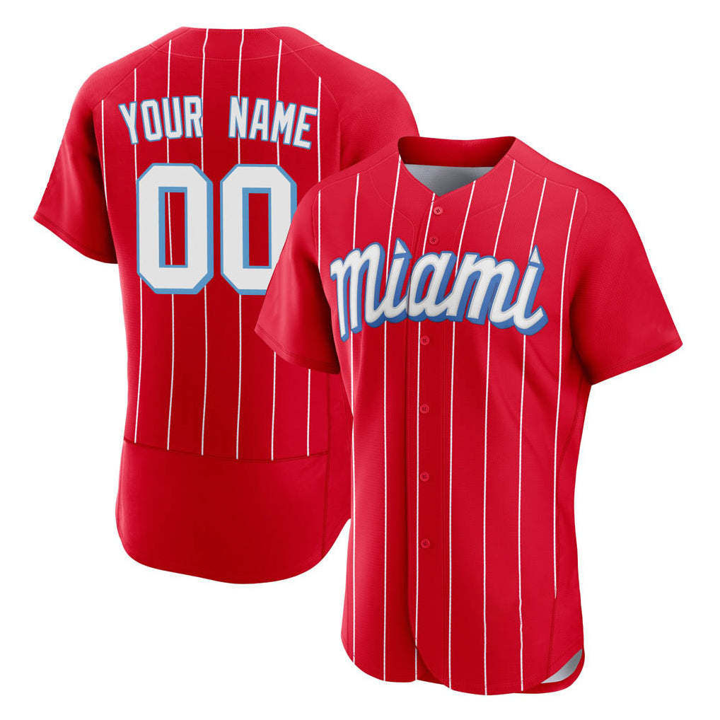 Custom M.Marlins Red City Connect Limited Elite Home Game Any Name & Number Gdoa Stitched Jerseys