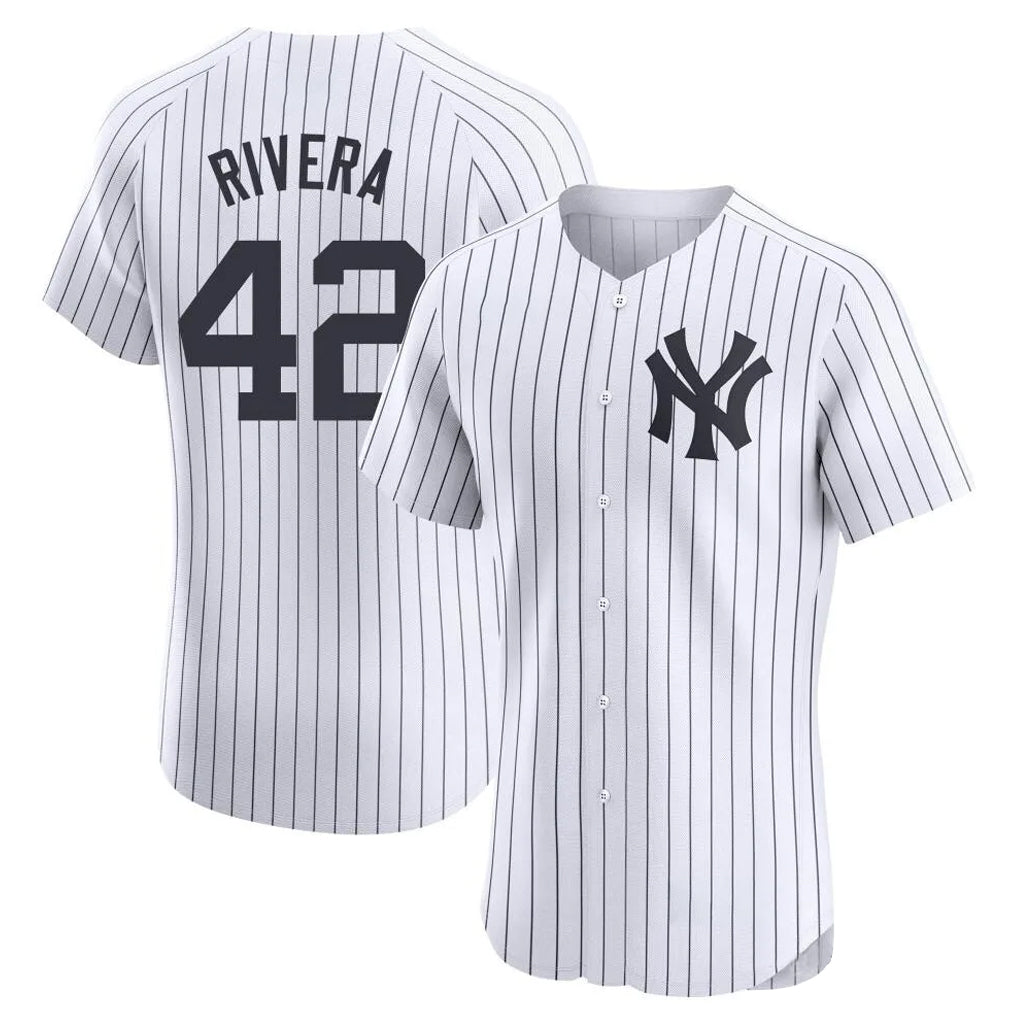 NY.Yankees #42 Mariano Rivera Player White Limited Elite Home Fdoa Stitched Jerseys