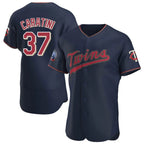 M.Twins #37 Victor Caratini Player Navy 60th Home Limited Elite Fdoa Stitched Jerseys