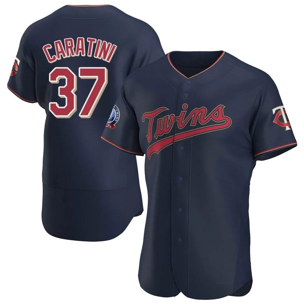 M.Twins #37 Victor Caratini Player Navy 60th Home Limited Elite Fdoa Stitched Jerseys