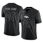 Custom D.Broncos Black Reflective Limited Any Name & Numbers Gdoa Stitched Jerseys