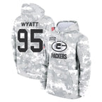 GB.Packers #95 Devonte Wyatt Player Arctic Camo Salute to Service Hoodies Limited Game Gdoa Stitched Jerseys
