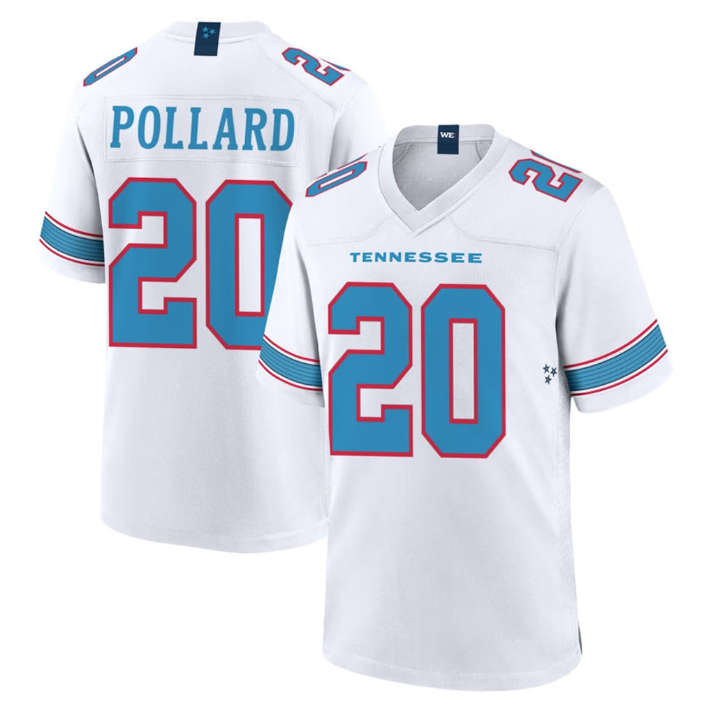 T.Titans #20 Tony Pollard Player White 2026 Game Home Gdoa Stitched Jerseys