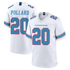 T.Titans #20 Tony Pollard Player White 2026 Game Home Gdoa Stitched Jerseys
