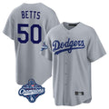 LA.Dodgers #50 Mookie Betts Player Gray World Series Meet Game Fdoa Stitched Jerseys