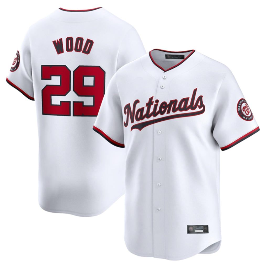 W.Nationals #29 James Wood Player White Home Limited Fdoa Stitched Jerseys