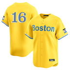 B.Red Sox #16 Jarren Duran Player Yellow Limited Home Game Gdoa Stitched Jerseys