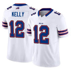 B.Bills #12 Jim Kelly Player White Vapor F.U.S.E. Limited Gdoa Stitched Jerseys