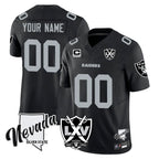 Custom LV.Raiders Black 65th Anniversary Vapor Limited Home Game Any Name & Numbers Gdoa Stitched Jerseys