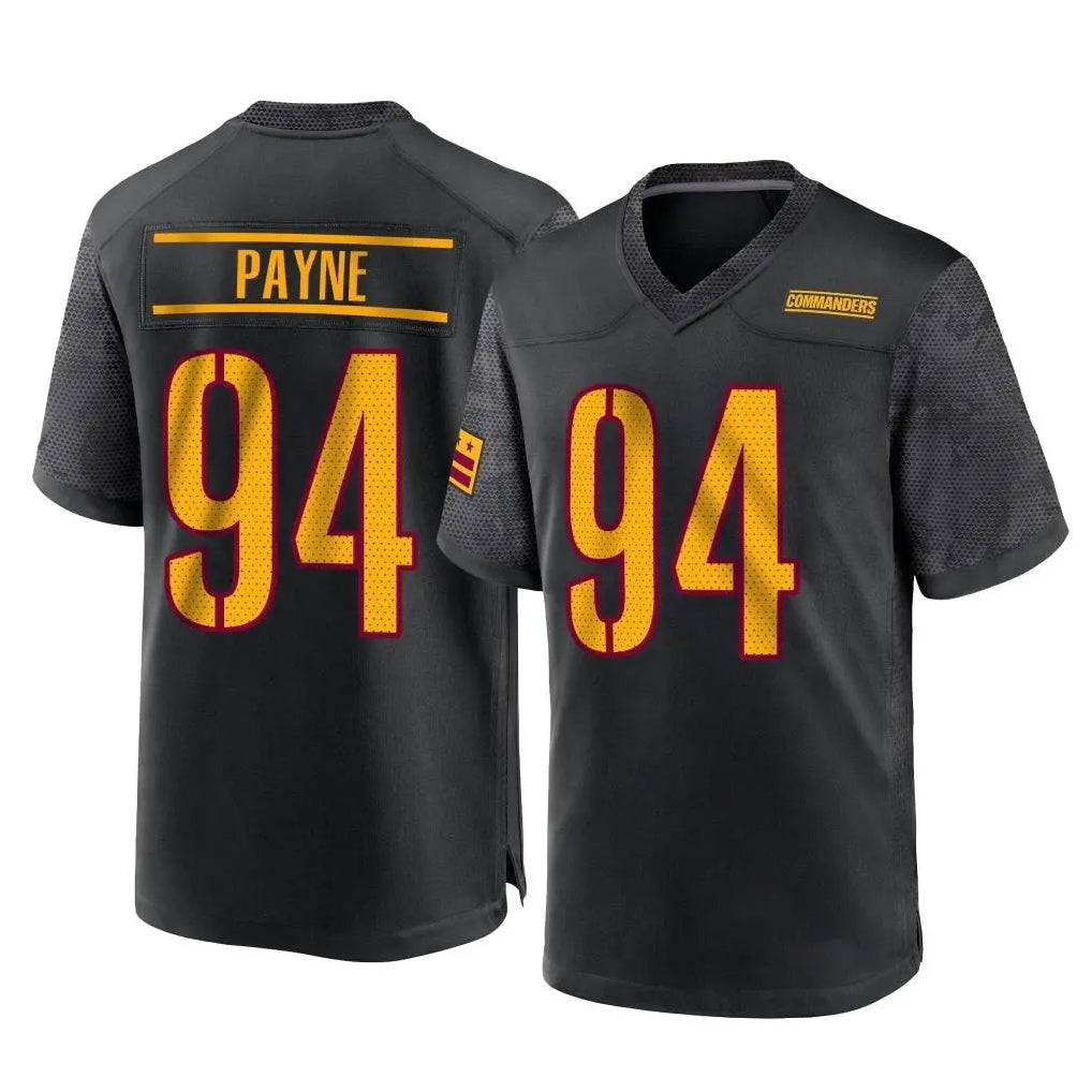 W.Commanders #94 Daron Payne Player Black Home Game Gdoa Stitched Jerseys