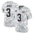 C.Browns #3 Jerry Jeudy Player Arctic Camo Salute to Service Limited Home Game Gdoa Stitched Jerseys