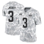 C.Browns #3 Jerry Jeudy Player Arctic Camo Salute to Service Limited Home Game Gdoa Stitched Jerseys