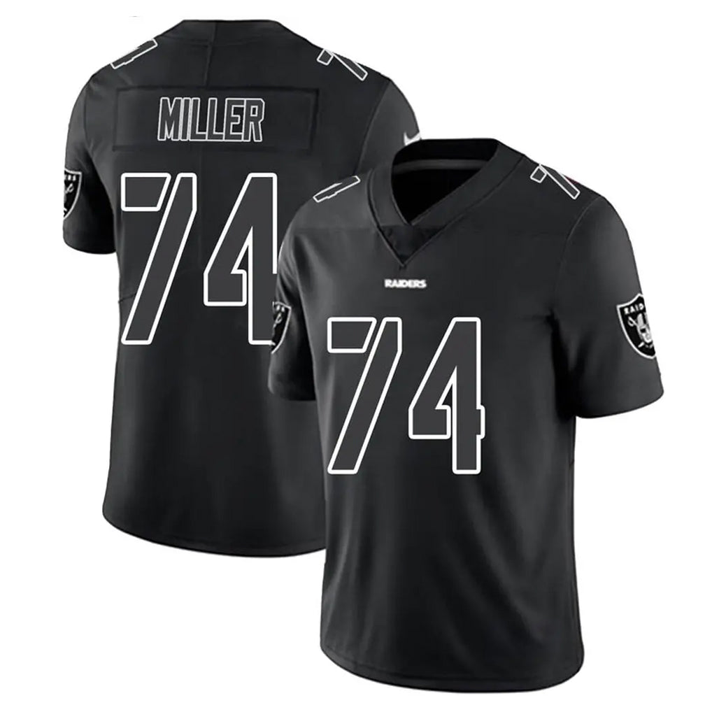 LV.Raiders #74 Kolton Miller Player Black Limited Black Impact Home Game Gdoa Stitched Jerseys