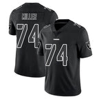 LV.Raiders #74 Kolton Miller Player Black Limited Black Impact Home Game Gdoa Stitched Jerseys