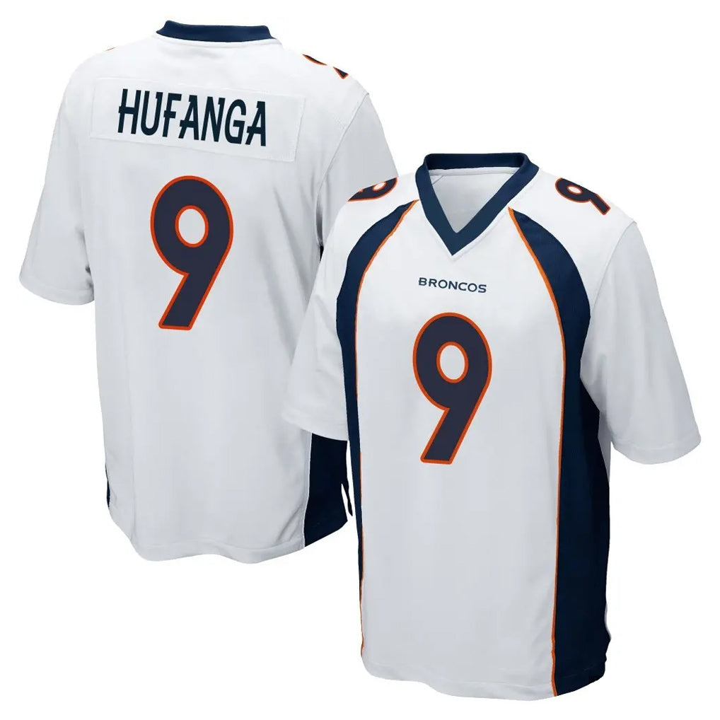 D.Broncos #9 Talanoa Hufanga Player White Game Gdoa Stitched Jerseys