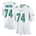M.Dolphins #74 Kadyn Proctor Player White Home Game Gdoa Stitched Jerseys