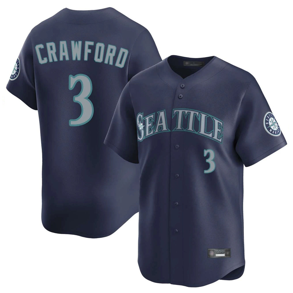 S.Mariners #3 J.P. Crawford Player Navy Home Limited Fdoa Stitched Jerseys