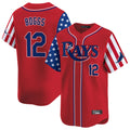 T.Bay Rays #12 Wade Boggs Player Red 2025 Independence Day Vapor Premier Limited Fdoa Stitched Jerseys